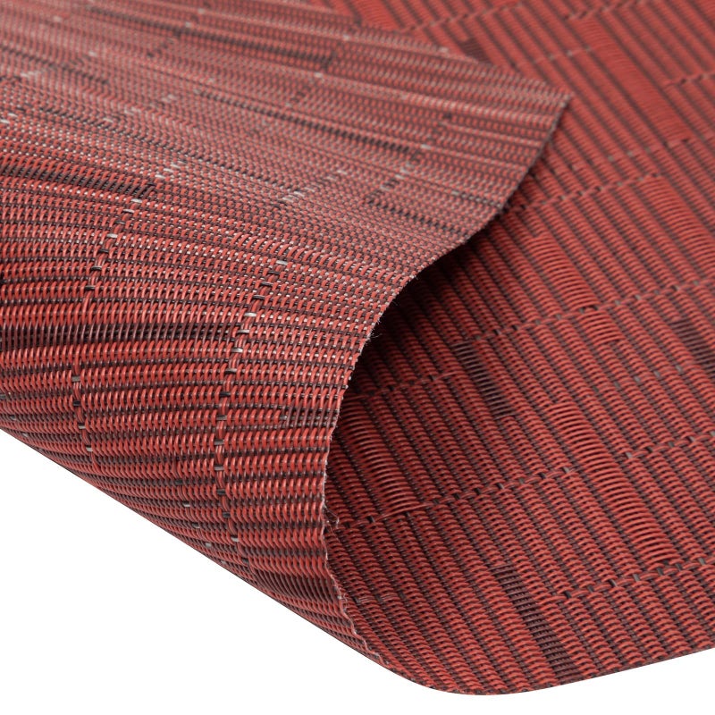 SHACOS Small Round Table Placemats Set of 4 Wedge Placemats Burgundy Red Heat Resistant Table Mats Wipe Clean (4, Burgundy Red) - Image 2